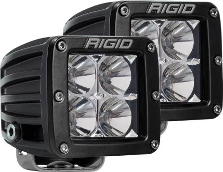 Rigid Industries - RIGID D-Series PRO LED Light, Flood Optic, Amber, Surface Mount, Pair