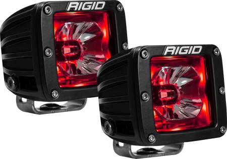 Rigid Industries - RIGID Radiance Pod With Red Backlight, Surface Mount, Black Housing, Pair