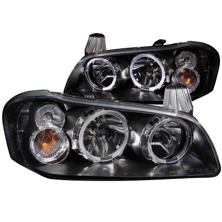 ANZO Headlights, Tail Lights and More  - ANZO 2002-2003 Nissan Maxima Crystal Headlights w/ Halo Black