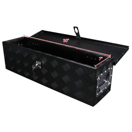 Spec'D Tuning Products - Spec-D Universal 31" Heavy Duty Black Aluminum Tool Box w/ Side Handles, Lock, & Keys