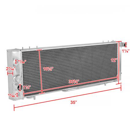 Spec'D Tuning Products - Spec-D 1984-1990 Jeep Cherokee/Wagoneer/Comanche 2.8L V6 Aluminum 3-Row Performance Radiator