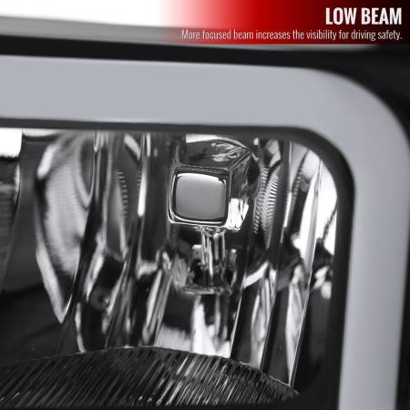 Spec'D Tuning Products - Spec-D 2014-2015 Chevrolet Silverado 1500 LED Bar Factory Style Headlights (Matte Black Housing/Clear Lens)