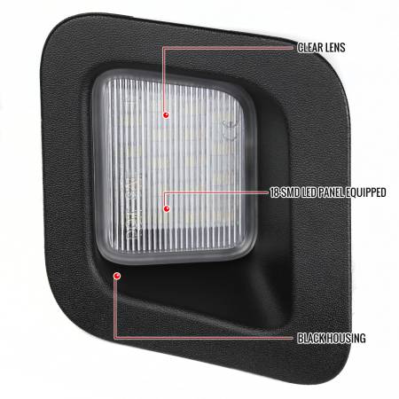 Spec'D Tuning Products - Spec-D 2003-2018 Dodge RAM 1500 2500 3500 / 2019-2021 RAM 1500 Classic Rear LED License Plate Lights (Chrome Housing/Clear Lens)