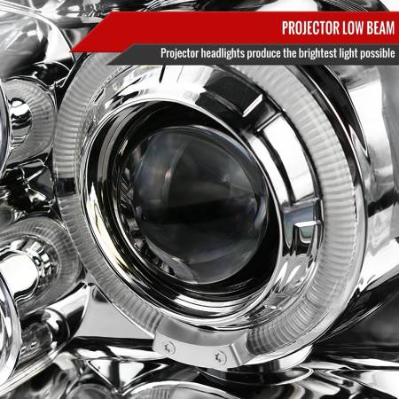 Spec'D Tuning Products - Spec-D 1993-1998 Volkswagen Golf Mk3/Cabrio Dual Halo Projector Headlights (Chrome Housing/Clear Lens)