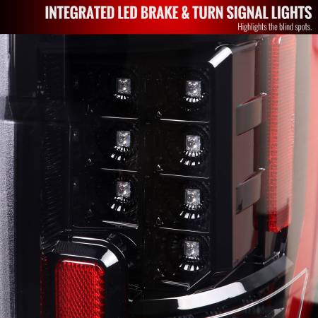 Spec'D Tuning Products - Spec-D 2017-2019 Ford F-250/F-350/F-450/F-550 LED Bar Tail Lights (Jet Black Housing/Clear Lens)