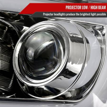 Spec'D Tuning Products - Spec-D 2014-2021 Toyota Tundra LED C-Bar Projector Headlights w/ Sequential Turn Signal Lights (Chrome Housing/Clear Lens)