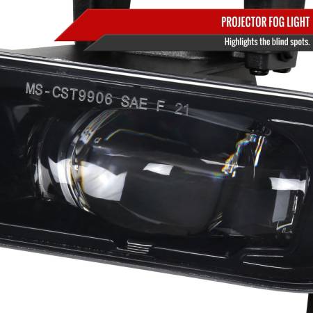 Spec'D Tuning Products - Spec-D 1999-2002 Chevrolet Silverado 1500/2500/2001-2002 Silverado 3500 LED Fog Lights kit (Glossy Black Housing/Clear Lens)