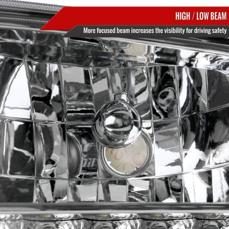 Spec'D Tuning Products - Spec-D 1999-2004 Ford F-250/F-350/F-450/F-550/Excursion Crystal Headlights w/ SMD LED Light Strip (Chrome Housing/Clear Lens)