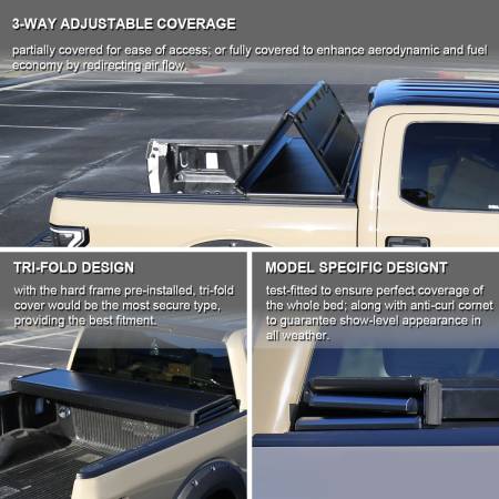 Spec'D Tuning Products - Spec-D 2004-2014 Ford F-150 66" Short Bed Hard Tri-Fold Tonneau Cover