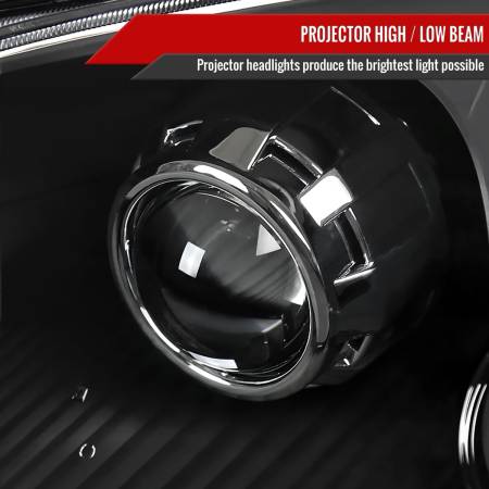 Spec'D Tuning Products - Spec-D 2001-2003 Honda Civic Projector Headlights w/ H1 Bulbs (Matte Black Housing/Clear Lens)