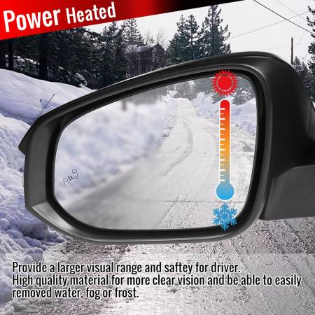 Spec'D Tuning Products - Spec-D 2013-2015 Toyota RAV4 Glossy Black 10-Pin Power Adjustable, Auto-Fold, Heated, & BSM Side Mirror w/ LED Turn Signal Light - Passenger Side Only