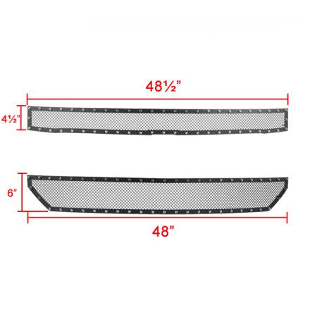 Spec'D Tuning Products - Spec-D 2016-2018 Chevrolet Silverado 1500 Rivet Style Black Stainless Steel 2PC Mesh Grille Insert