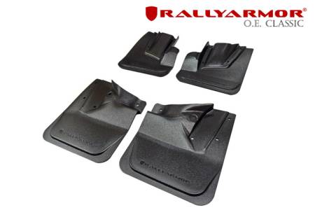 Rally Armor - Rally Armor Subaru 08-14 STi/11-14 WRX (Hatchback Only) OE Classic Black Mud Flap with Black Logo