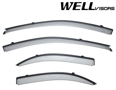 WellVisors - WellVisors Side Window Deflectors Mazda 6 Sedan 03-08 With Black Trim
