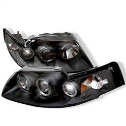 Spyder Auto - Spyder Ford Mustang 99-04 Projector Headlights LED Halo Black High H1 Low H1 PRO-YD-FM99-1PC-AM-BK
