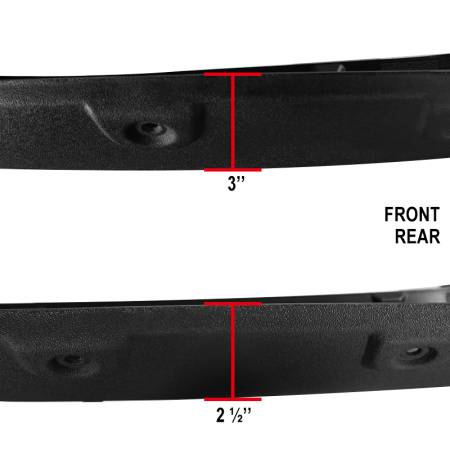 Spec'D Tuning Products - Spec-D 2007-2013 GMC Sierra 1500 Fleetside Textured Rivet Style Fender Flares