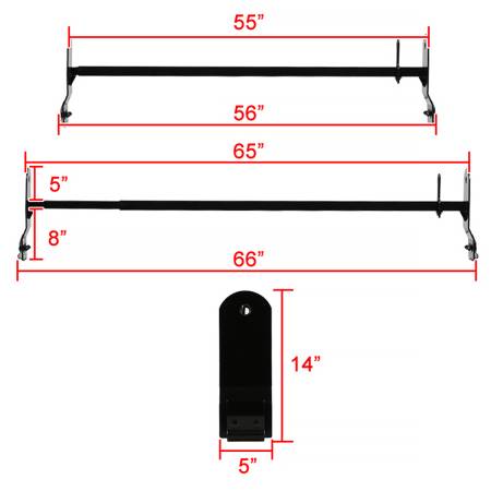 Spec'D Tuning Products - Spec-D 2003-2017 Chevrolet Express/ GMC Savana/ Ford E Series Glossy Black Roof Rack Ladder Rack Bars
