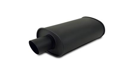 Vibrant Performance - Vibrant Performance StreetPower FLAT BLACK Oval Muffler with Single 3.5in Outlet - 3.5in inlet I.D.