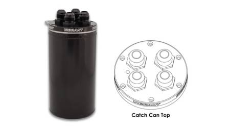 Vibrant Performance - Vibrant Performance 4in OD Universal Catch Can 2.0 w/ 4 Adapters Aluminum - Anodized Black