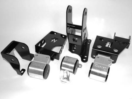 Hasport Performance - Hasport Engine Mount kit dual height for J-series engine into 96-00 Civic (requires 92-95 Civic front subframe/suspension) Race (70a) urethane