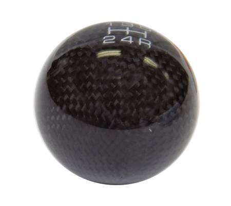 NRG Innovations - NRG Innovations Universal Ball Style Shift Knob (No Logo) - Black Carbon Fiber (5 Speed Pattern)