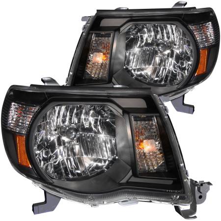 ANZO Headlights, Tail Lights and More  - ANZO 2005-2011 Toyota Tacoma Crystal Headlights Black