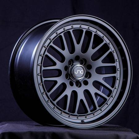 JNC Wheels - JNC Wheels Rim JNC001 Matte Black Chrome Rivets 16x8 5x100/5x114.3 ET10