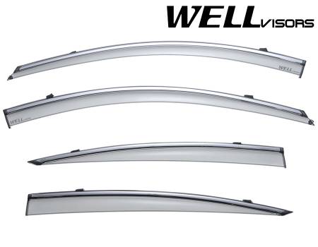 WellVisors - WellVisors Side Window Deflectors Acura TL 09-14 With Chrome Trim