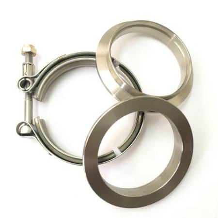 Ticon Industries - Ticon Industries 2.5" Titanium V-Band Assembly (2 Flanges & 1 Clamp)