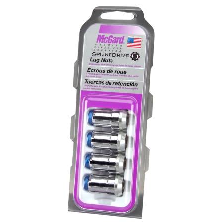 McGard - McGard SplineDrive Lug Nut (Cone Seat) 1/2-20 / 1.60in. Length (4-Pack) - Blue Cap (Req. Tool)