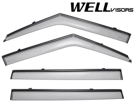 WellVisors - WellVisors Side Window Deflectors Kia Soul 10-13 With Black Trim