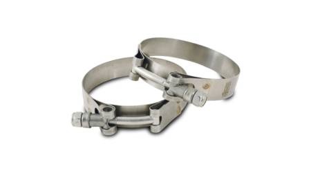 Vibrant Performance - Vibrant Performance SS T-Bolt Clamps Pack of 2 Size Range: 4.20in to 4.60in O.D. For use with 4in I.D. couplings