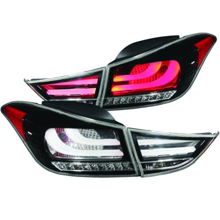 ANZO Headlights, Tail Lights and More  - ANZO 2011-2013 Hyundai Elantra LED Taillights Black 4pc