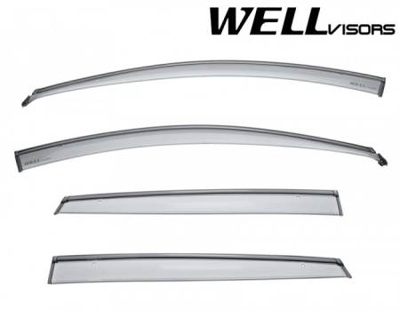 WellVisors - WellVisors Side Window Deflectors Hyundai Accent 2012-2017 Hatchback with black trim