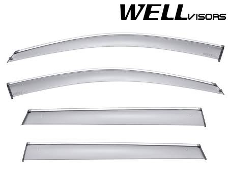 WellVisors - WellVisors Side Window Deflectors Jeep Cherokee 14-21 With Chrome Trim