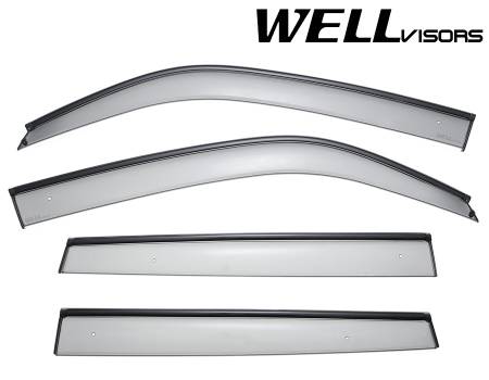 WellVisors - WellVisors Side Window Deflectors Mercedes Benz X204 GLK250 GLK280 GLK300 GLK350 09-15 With Black Trim