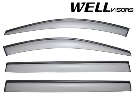 WellVisors - WellVisors Side Window Deflectors Mercedes Benz X164 GL320 GL350 GL450 GL500 GL550 07-12 With Black Trim
