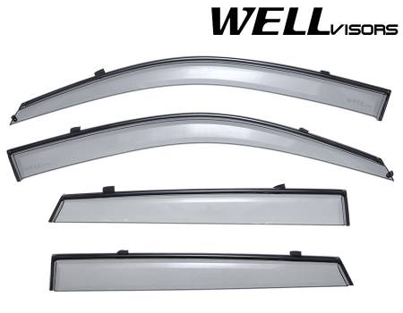 WellVisors - WellVisors Side Window Deflectors Hyundai Tucson 05-09 With Black Trim