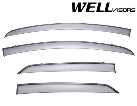 WellVisors - WellVisors Side Window Deflectors Toyota Yaris 09-11 4 Doors Hatchback With Black Trim