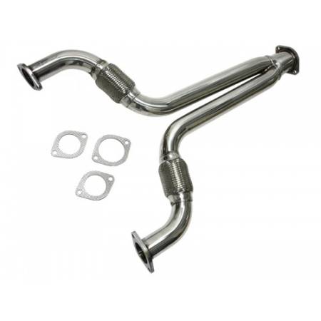 Manzo Headers, Exhausts, and More - Manzo Nissan 350Z / Infiniti G35 2003-2006 Z33 / V35 3.5L VQ35DE Stainless Steel Y Pipe w/ Flex Pipe