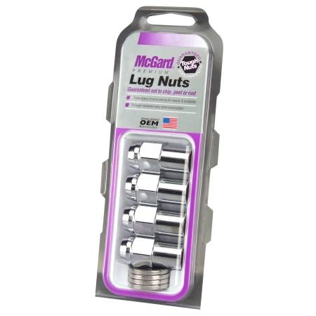 McGard - McGard Hex Lug Nut (Reg. Shank - .746in.) M12X1.5 / 13/16 Hex / 1.65in. Length (4-Pack) - Chrome