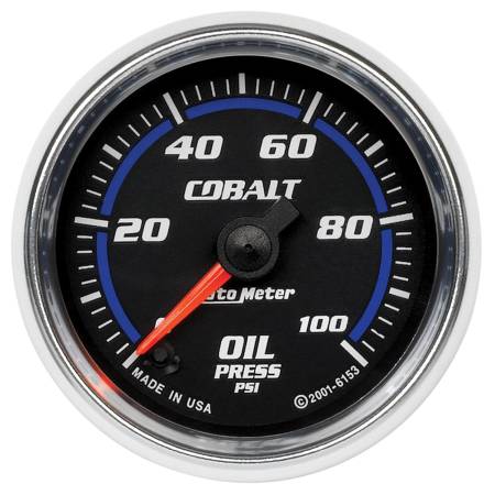 AutoMeter - AutoMeter Cobalt 52mm 100 PSI Electric Oil Pressure Gauge