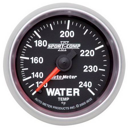 AutoMeter - AutoMeter Sport-Comp II 52mm 120-240 F Mechanical Water Temperature Gauge