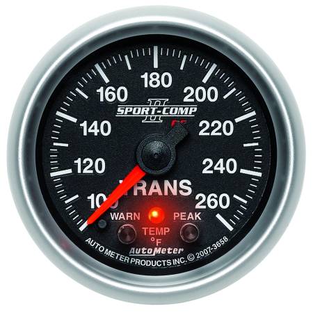 AutoMeter - AutoMeter Elite 52.4mm 100-260F Transmission Temprature Peak & Warn w/ Electronic Control Gauge