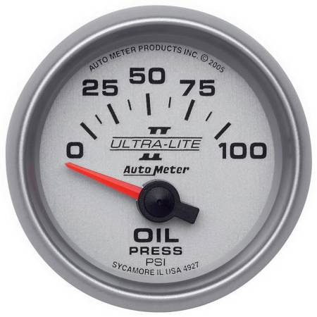 AutoMeter - AutoMeter Ultra-Lite II 52mm 0-100 PSI Electrical Oil Pressure Gauge