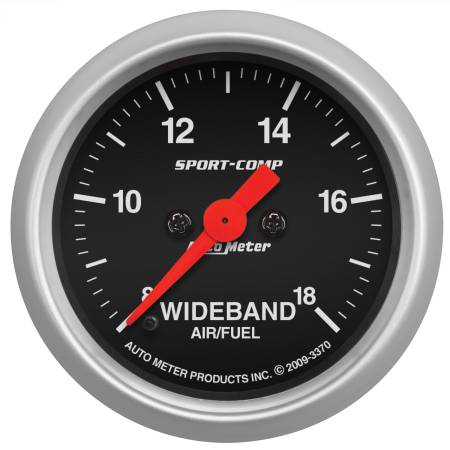 AutoMeter - AutoMeter Sport-Comp 52mm Full Sweep Electronic Analog Wideband Air/Fuel Ratio Gauge