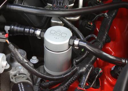 J&L Oil Separator Co - J&L 05-10 Ford Mustang GT/Bullitt/Saleen Driver Side Oil Separator 3.0 - Clear Anodized