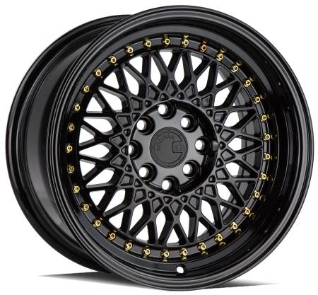 AodHan Wheels - Aodhan Wheels Rim AH05 16x8 4x100/114.3 73.1CB ET15 Gloss Black W /Gold Rivets