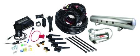 Air Lift Performance - Air Lift Performance 3H (3/8 Air Line 5 Gal Polished Aluminum Tank VIAIR 444C Comp) 27798