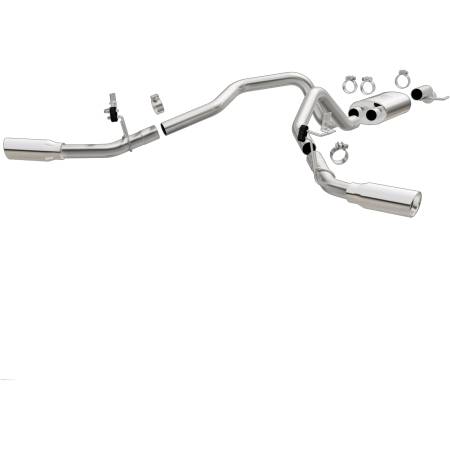 MagnaFlow Exhaust Products - MagnaFlow Cat-Back, SS, 2.5/3in, Dual Split Rear 4in Tip 2015 Ford F150 5.0L V8 *Must Remove Spare*